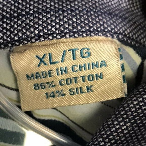 Tommy Bahama Men's Shirt XL Extra Large Cotton Silk Striped Blue Green - Picture 11 of 12